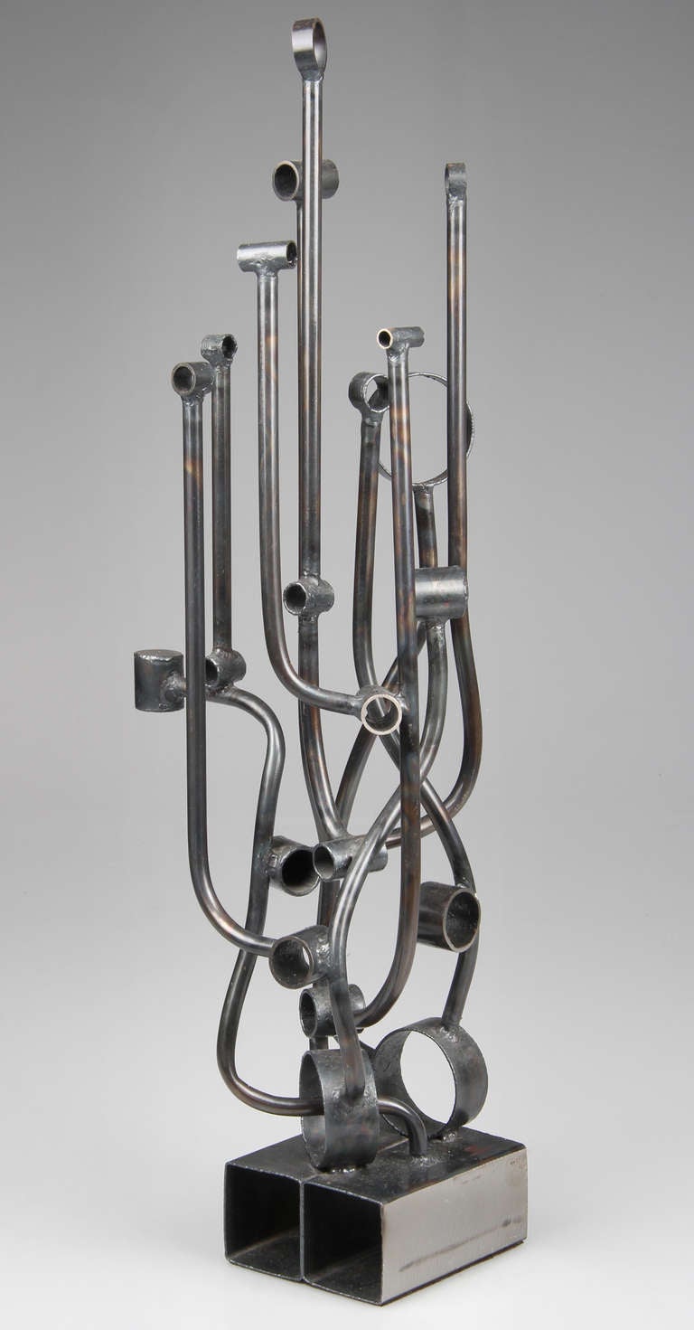 Early Joseph Burlini Brutalist Sculpture Tubular #2
