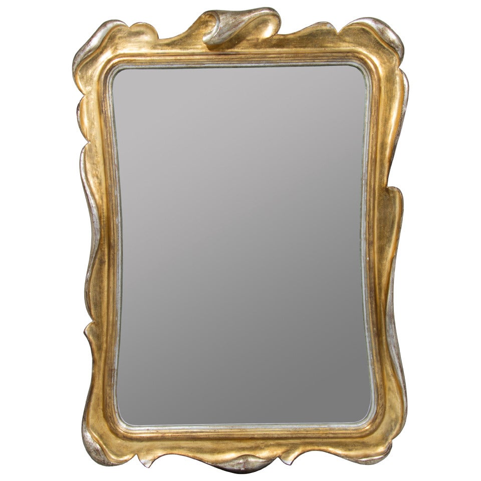 Gold and Silver Gilt Hand Carved Mirror