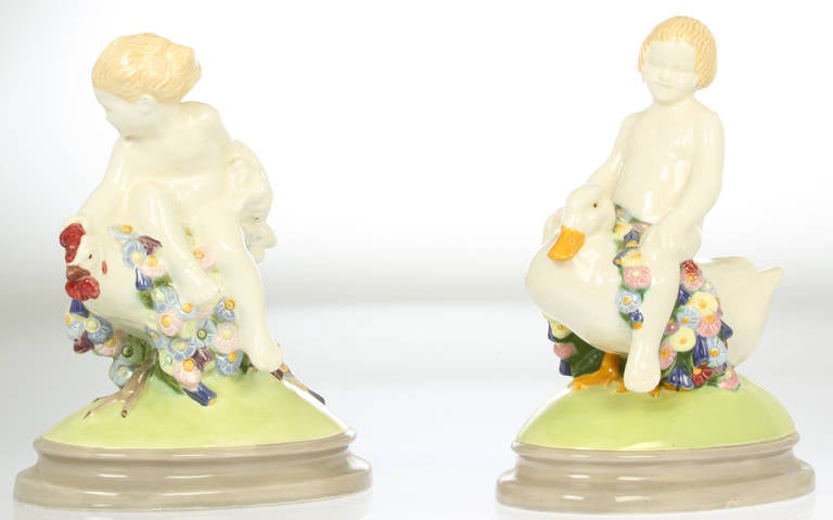 20th Century Pair of Wiener Werkstätte Ceramic Putti