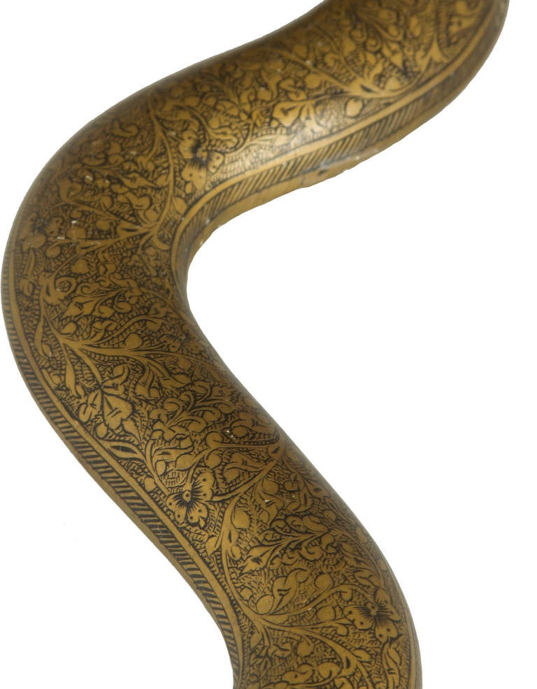 Pair of Decorative Cobra Snake Brass Sconces In Excellent Condition In Chicago, IL
