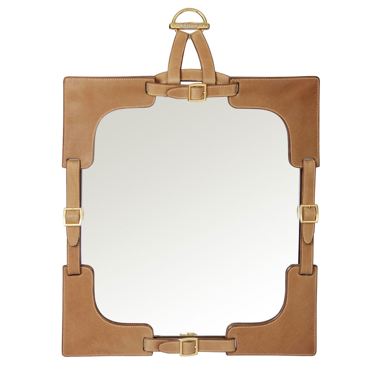 Gucci Leather and Brass Buckled  Mirror
