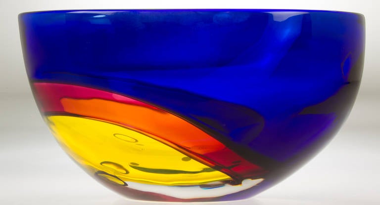 Glass Archimede Seguso for Tiffany Large Murano Bowl 