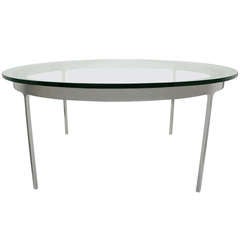 Round Chrome and Glass Coffee Table by Nicos Zographos