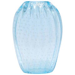 Large Murano Glass Vase with Controlled Bubbles