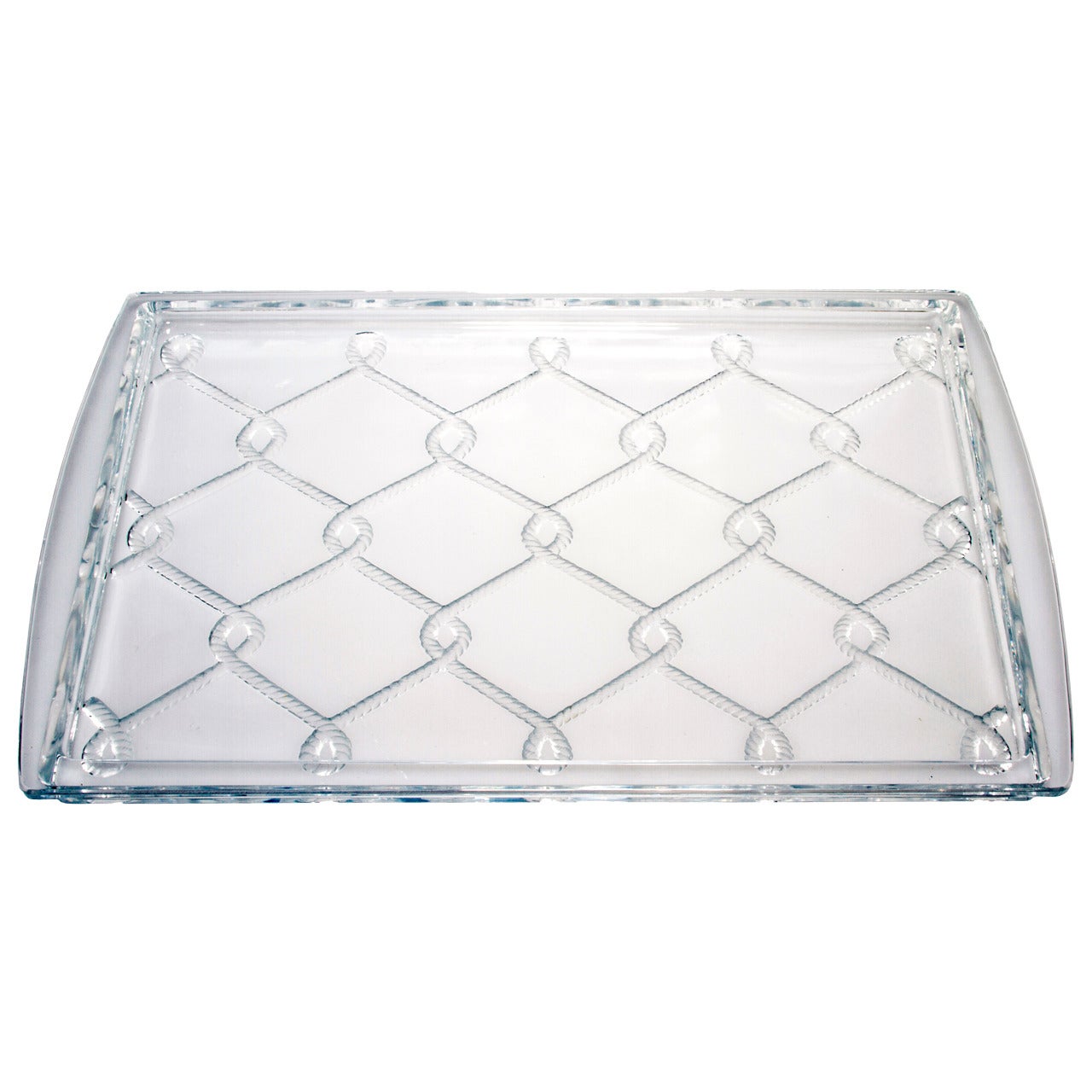 Lalique Glass Tray with Rope Motif at 1stDibs