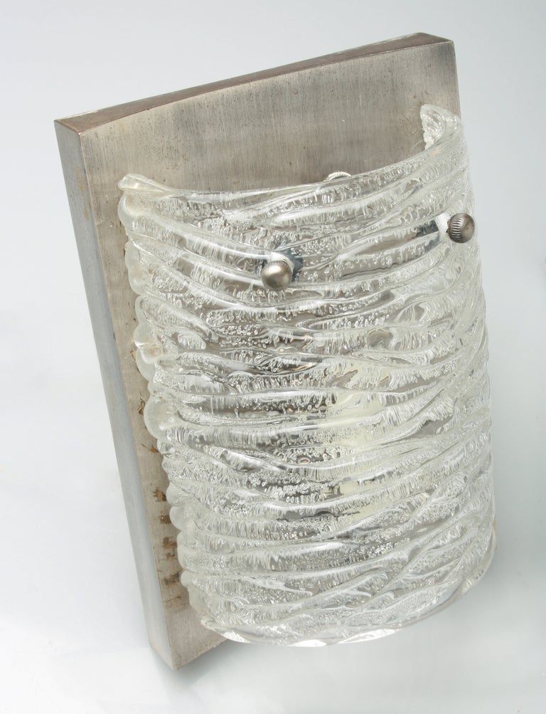 Curved Modernist Italian Glass Wall Sconces at 1stdibs