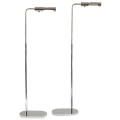 Pair of Chrome Mid Century Telescoping Floor Lamps
