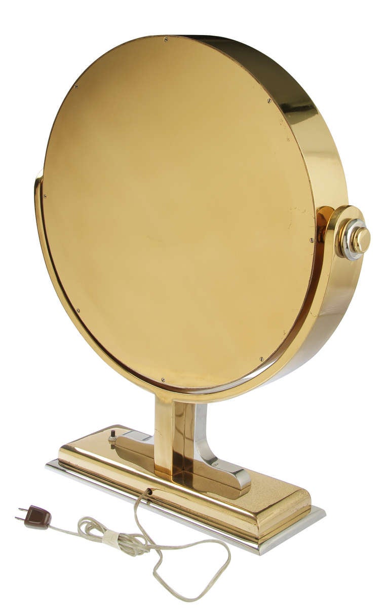 Very Large Karl Springer Vanity MIrror with Light