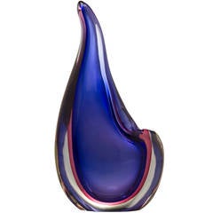 Flavio Poli for Seguso Italian Glass Sculptural Vase