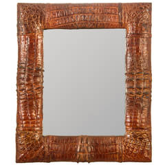 1940s Cuban Alligator Table Mirror