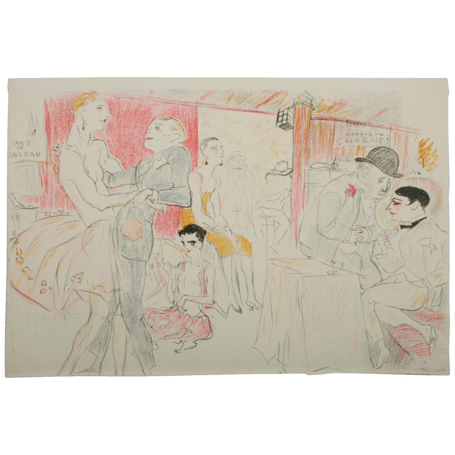 Parisian Night Club from the Dancing Series by Marcel Vertes