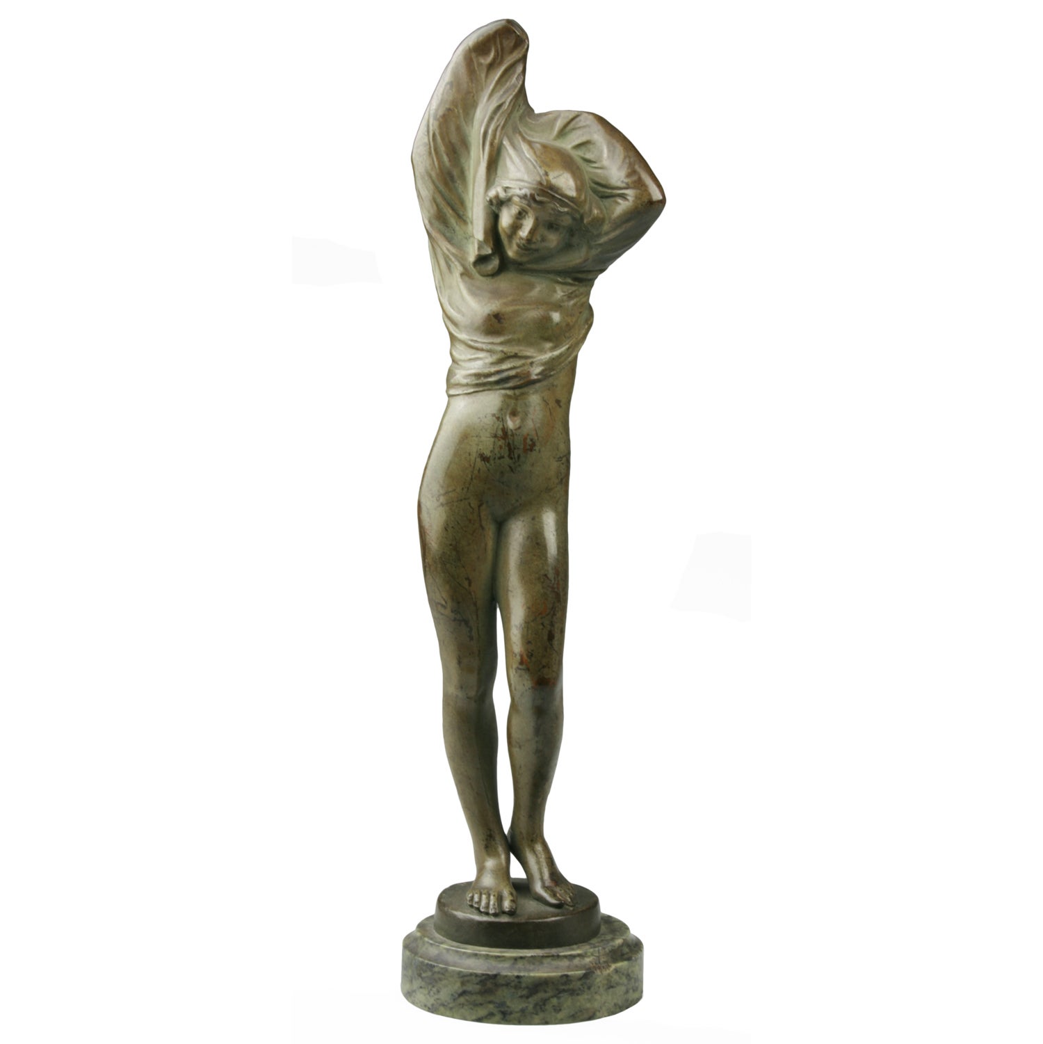 Bronze by Clemencin of a Young Woman Disrobing