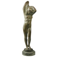 Bronze by Clemencin of a Young Woman Disrobing