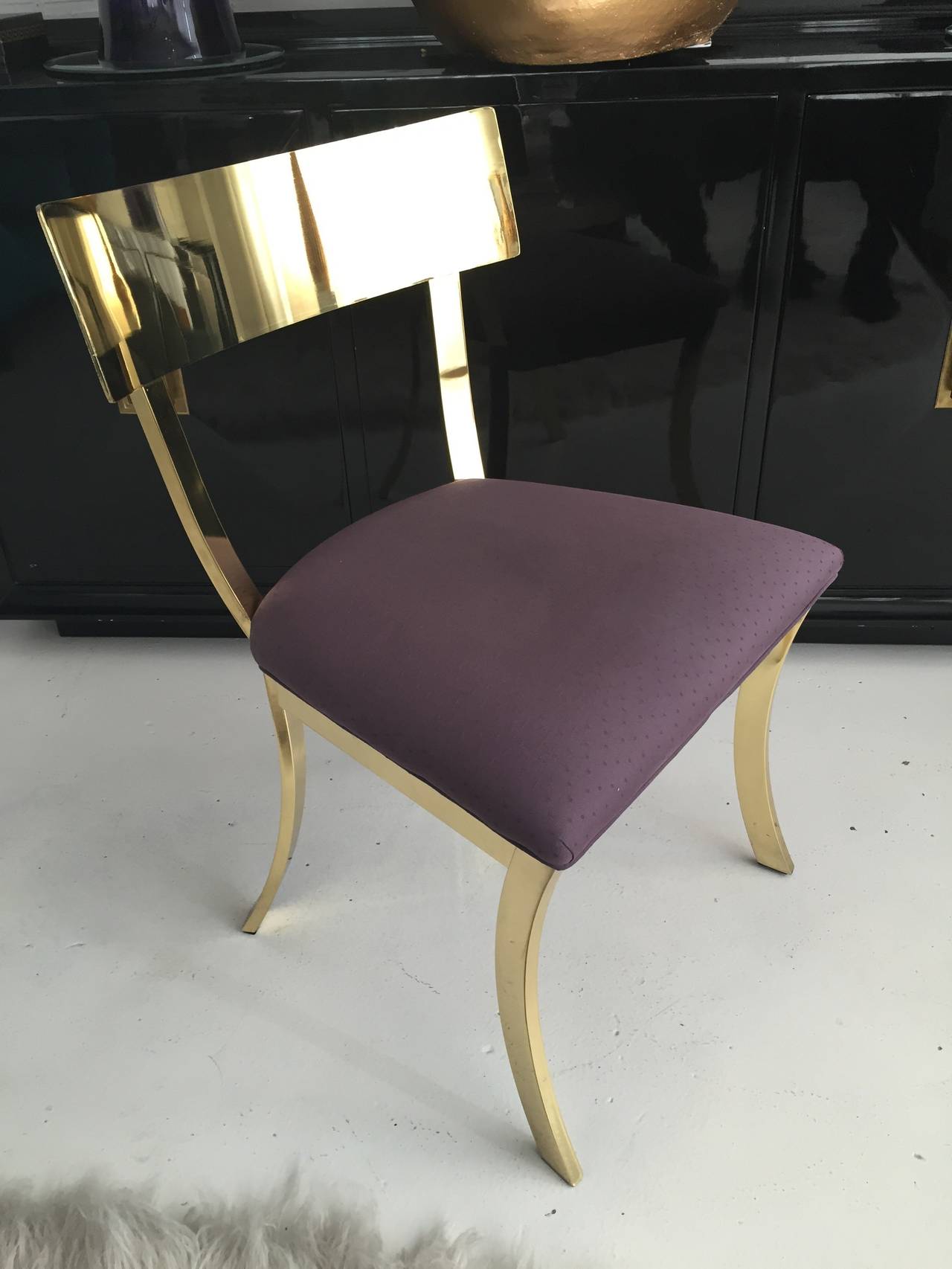 Stunning Polished Brass Klismos Chair by DIA at 1stDibs modern klismos chair