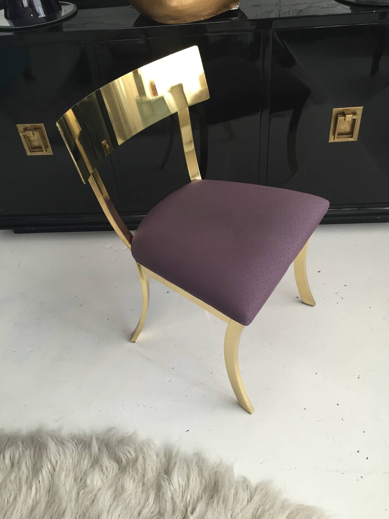 Late 20th Century Stunning Polished Brass Klismos Chair by DIA