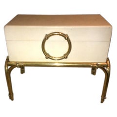 Italian Low Chest with Brass Base and Hardware