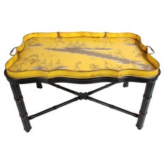 Italian Tole Chinoiserie Tray Cocktail or Coffee Table