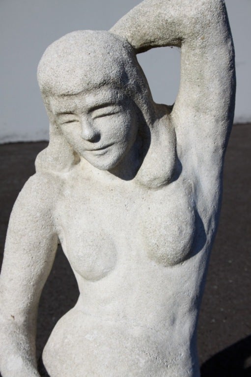 Cast Stone Garden Sculpture of Nude Woman 2