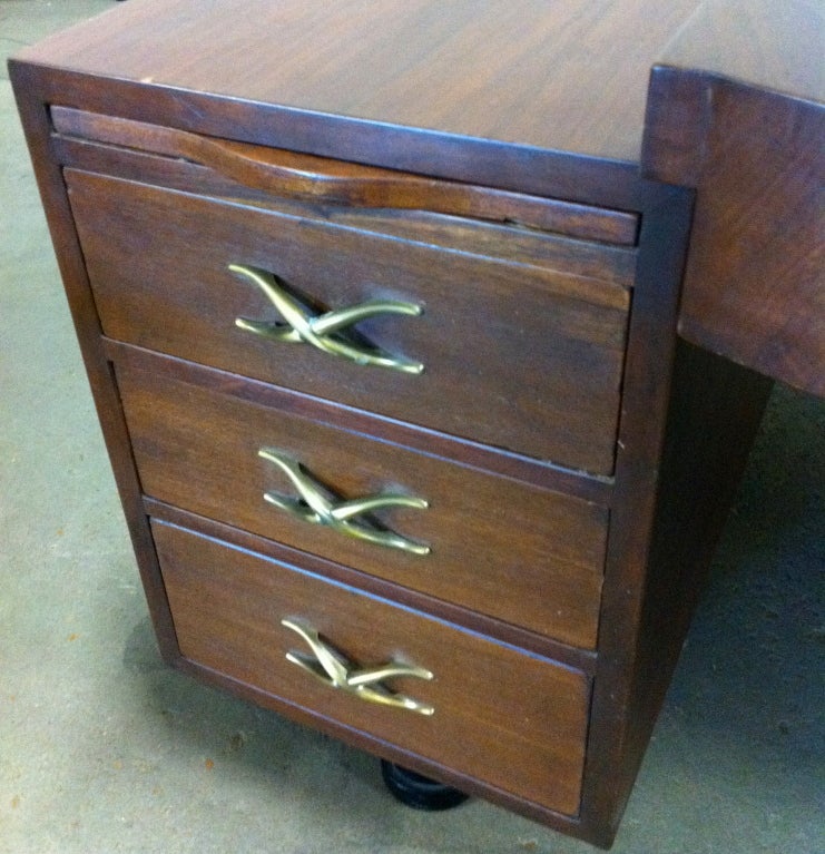 Mid-20th Century Monumental Custom Desk in the Style of Paul Frankl For Sale
