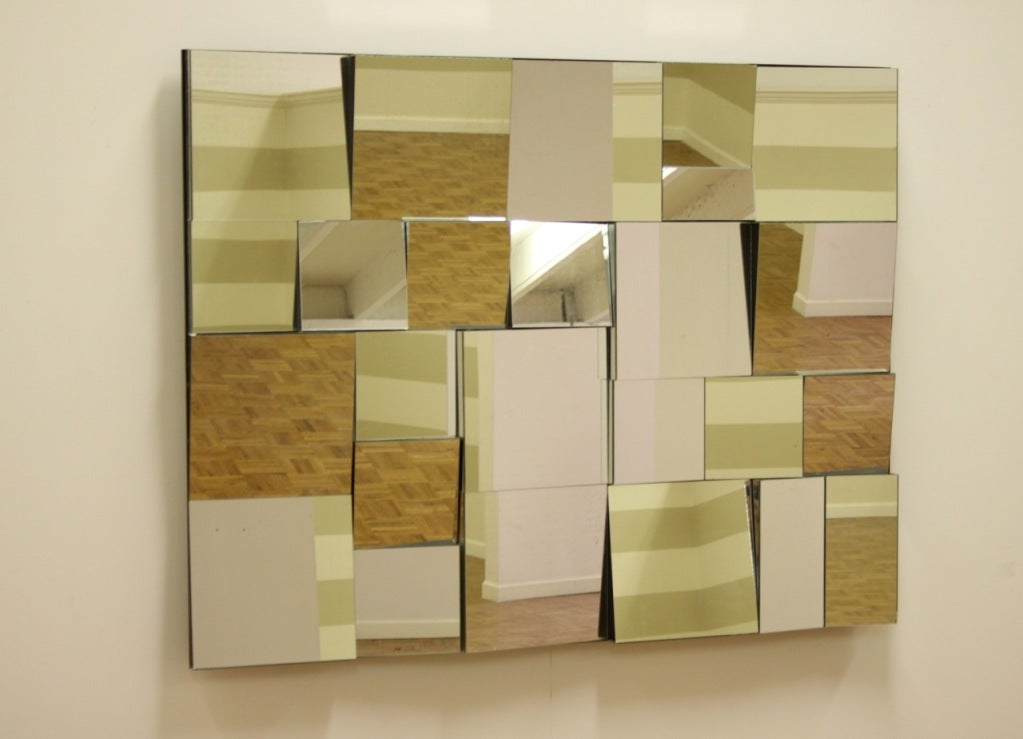 Neil Small  wall mirror with angular planes of mirror, purchased at Chicago Merchandise Mart in 1970's