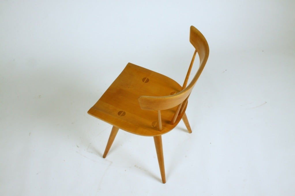 Pair of Paul McCobb Modern Winsor style chairs from the Planner Group, Currently being refinished, price includes refinishing, Specifications: Height: 32.5, Height2: 18, Width: 17, Depth: 18