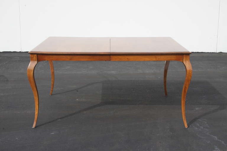 Late 20th Century Custom Dining Table with Whiplash Legs and Four Extension Leaves
