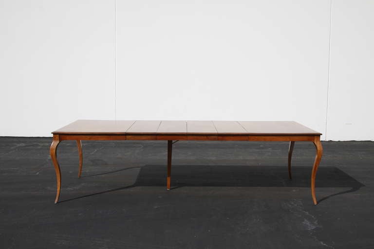 American Custom Dining Table with Whiplash Legs and Four Extension Leaves