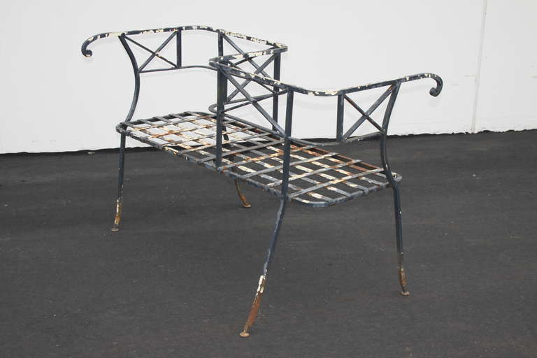 American Mid Century Iron Garden/Patio Tête-à-Tête For Sale