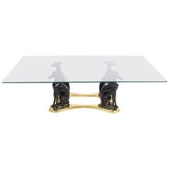 Hollywood Regency Coffee Table with Whippet Base