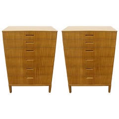 Pair of Edward Wormley Tall Dressers or Chest of Drawers