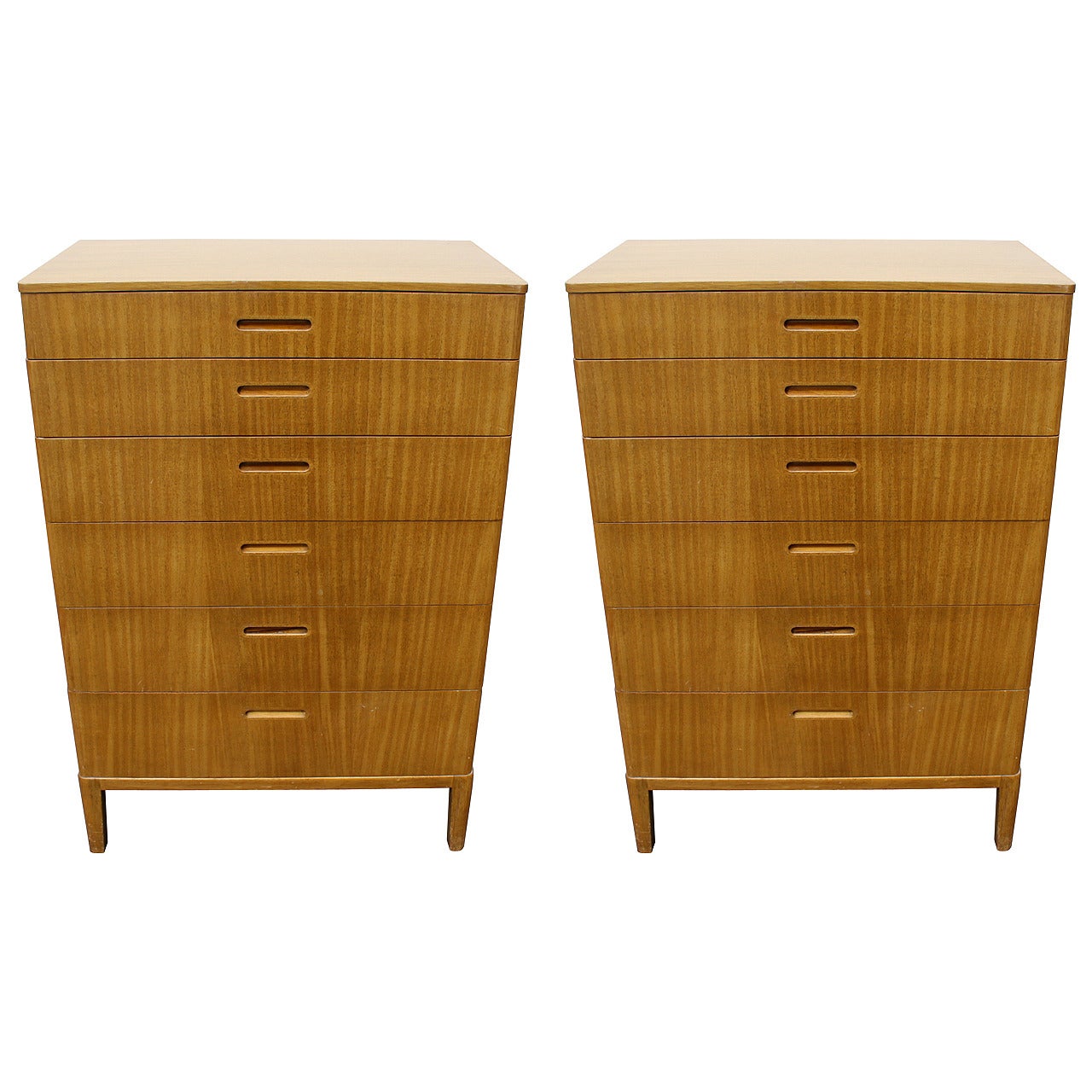 Pair of Edward Wormley Tall Dressers or Chest of Drawers