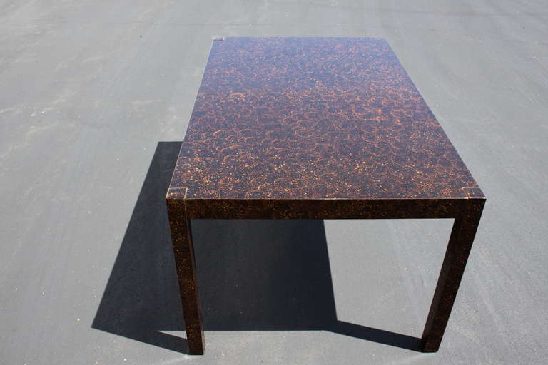 black parsons dining table