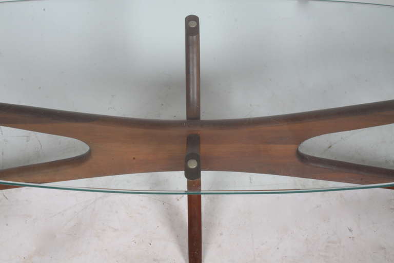 Adrian Pearsall Coffee Table with Sculptural Base & Glass Top 1