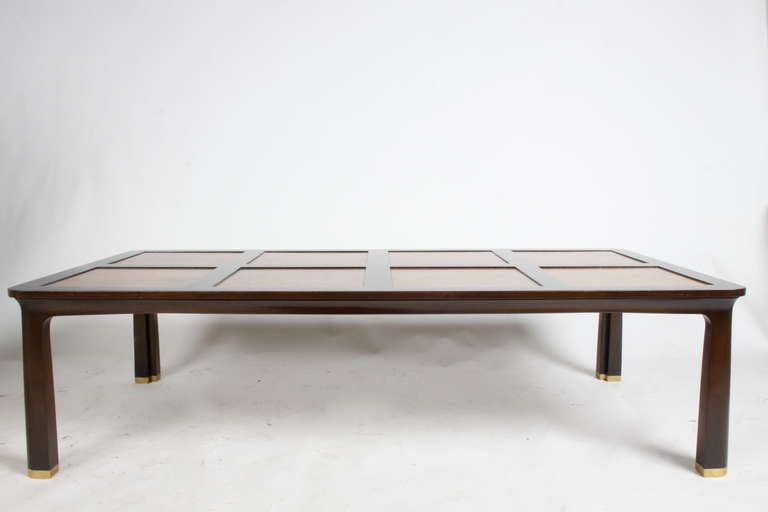 Elegant Edward Wormley for Dunbar Rectangular Cocktail Table with Carpathian Elm In Good Condition For Sale In St. Louis, MO