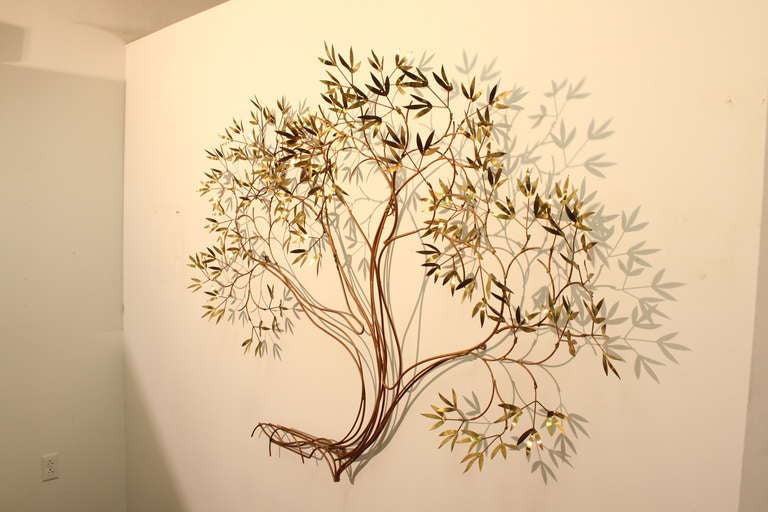 Large Curtis Jere Tree Wall Mounted Sculpture