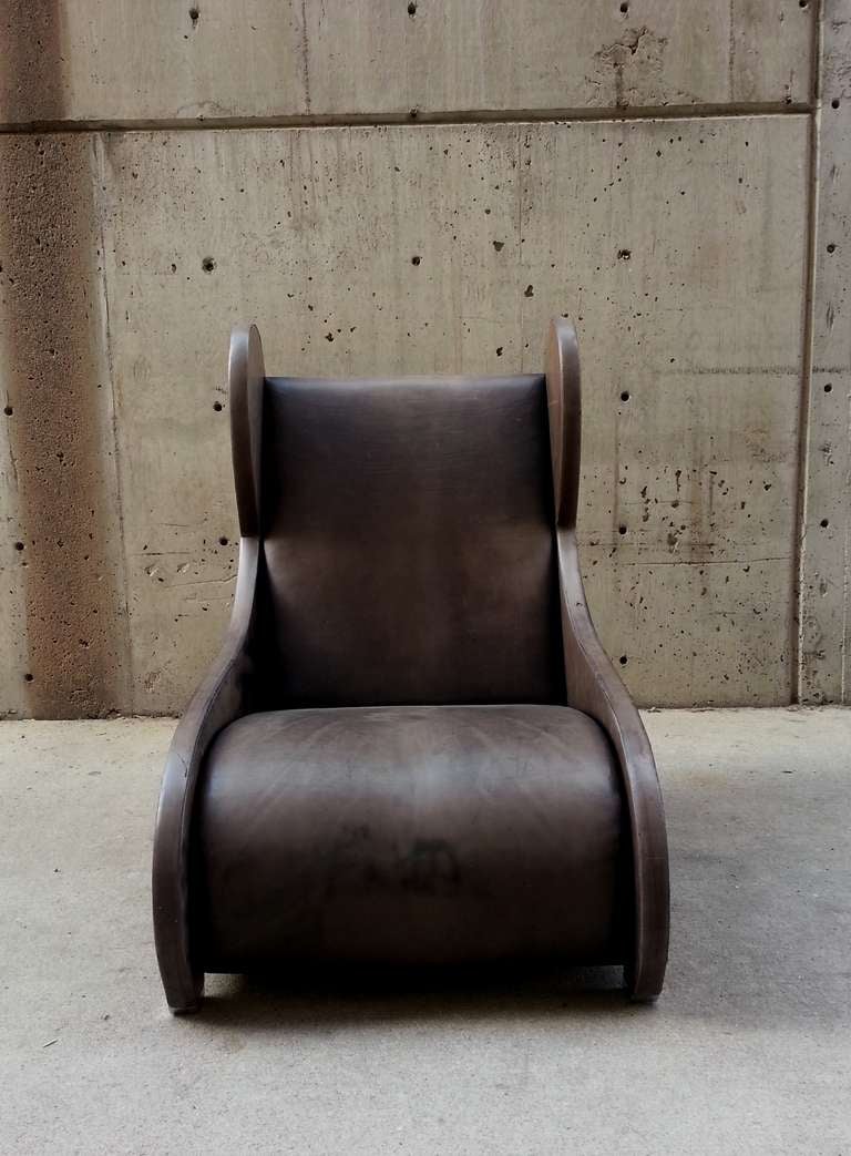 Wingback Club Chair designed by Stanley Jay Friedman in 1980 for Bonaventure In Good Condition In St. Louis, MO
