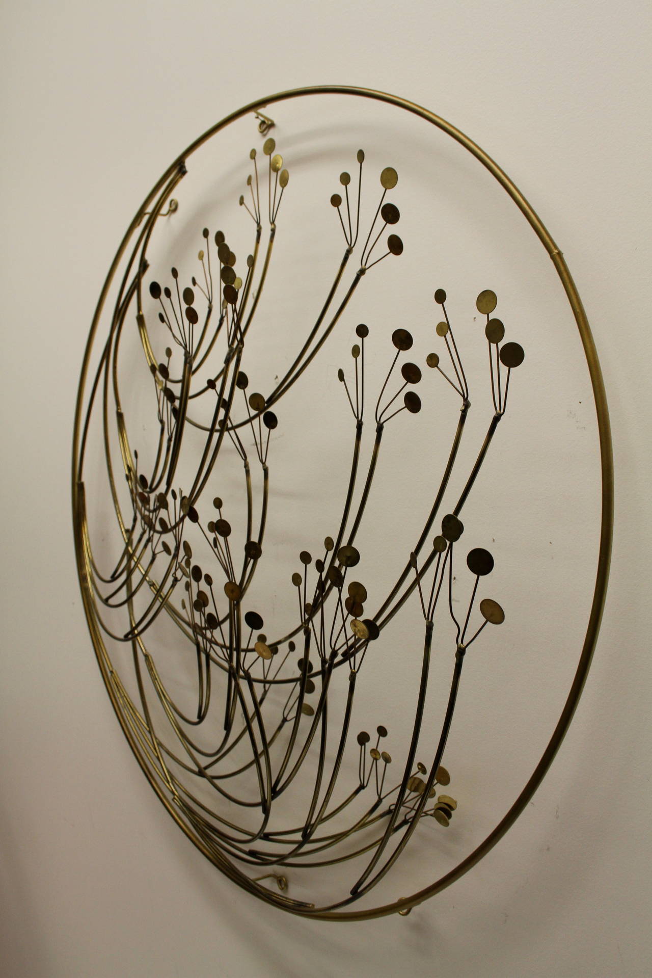 Late 20th Century C. Jere Circular Wall Sculpture Signed and Dated