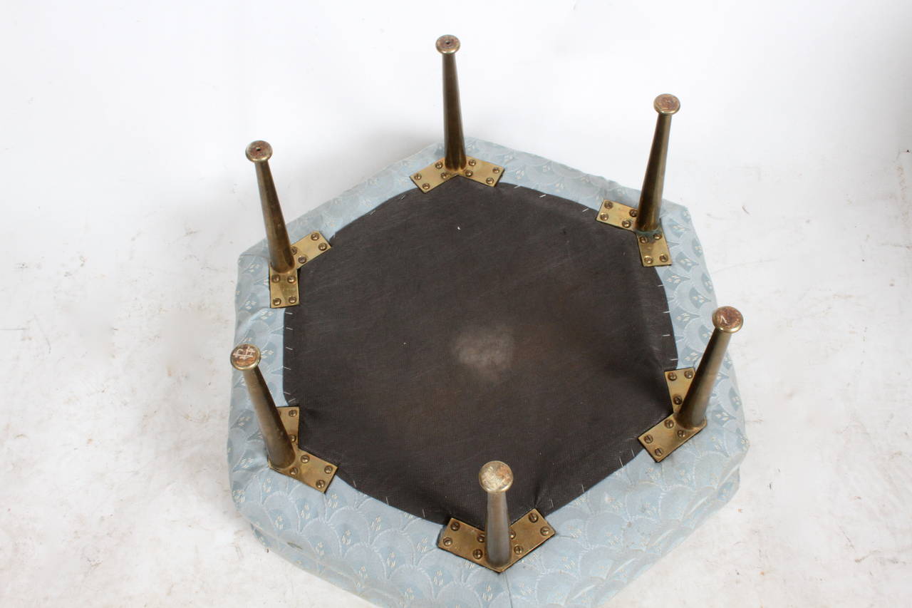 Harvey Probber Brass Leg Stool In Good Condition In St. Louis, MO