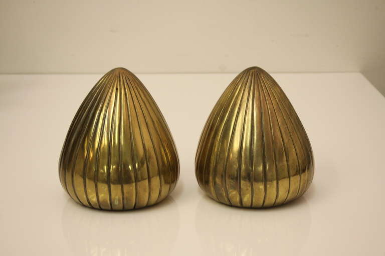 Pair of sculptural brass bookends by Ben Seibel