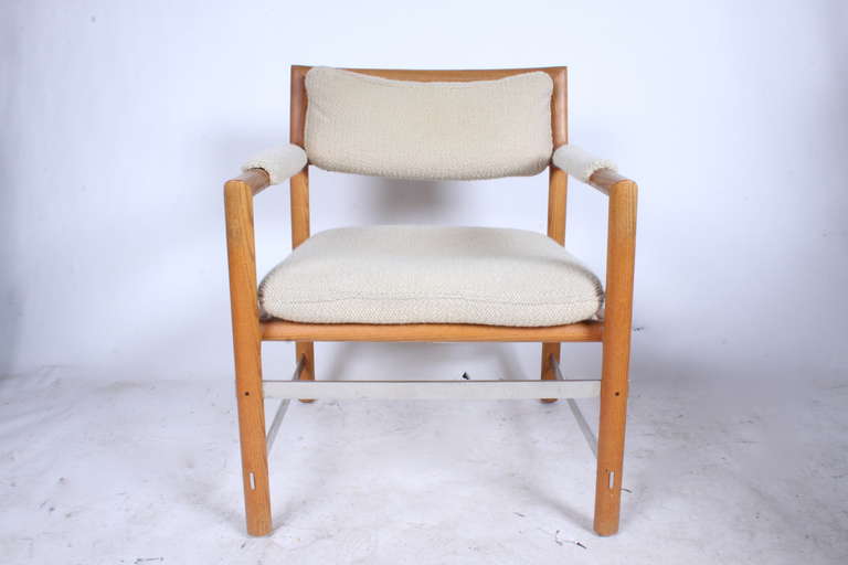 Edward Wormley für Dunbar, Asche mit Aluminiumrahmen, 1970er Jahre  Sessel gepolstert (Moderne der Mitte des Jahrhunderts) im Angebot