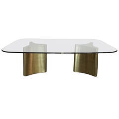Mastercraft Double Pedestal Dining Table with Glass Top