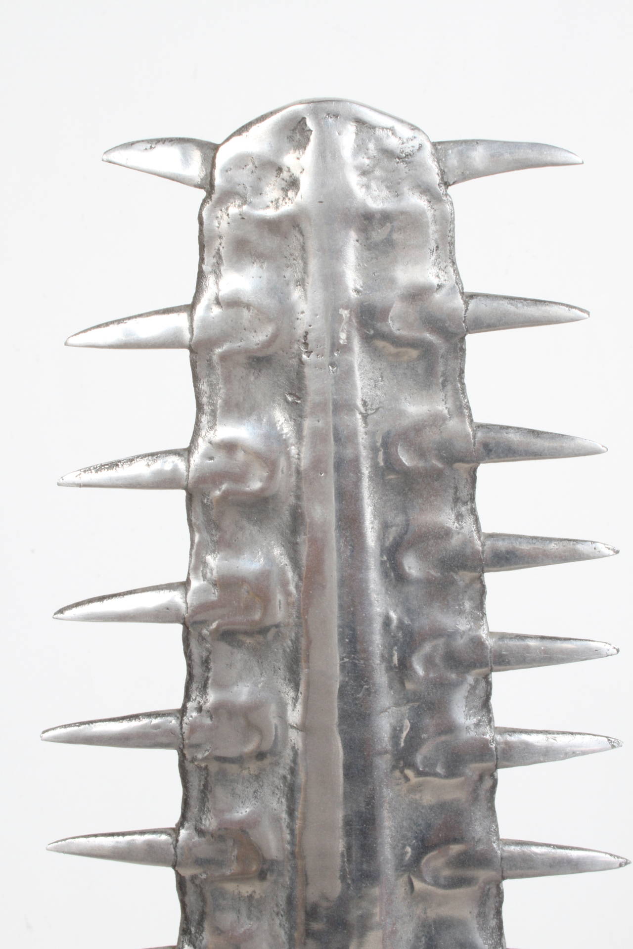 Molded Arthur Court Aluminum Sawtooth Shark Bill Sculpture, circa 1976, Signed