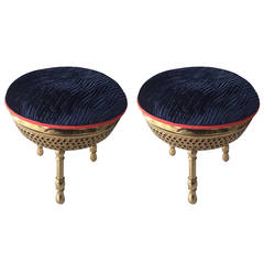 Pair of Vintage Brass Moroccan Stools