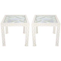 Pair of Chinese Chippendale Style Side Tables