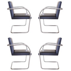 Set of Four Knoll Tubular Brno Chairs by Mies Van Der Rohe