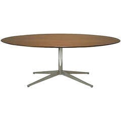 Florence Knoll Dining Table With Oval Walnut Top