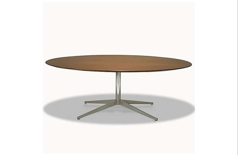 Florence Knoll Dining Table With Oval Walnut Top