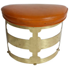 Sculptural Brass Base Stool Attributed to Grosfeld House 12