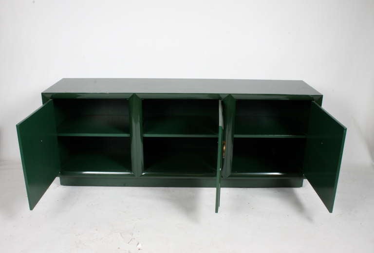 Mid-Century Modern T.H. Robsjohn-Gibbings for Widdicomb green lacquered sideboard