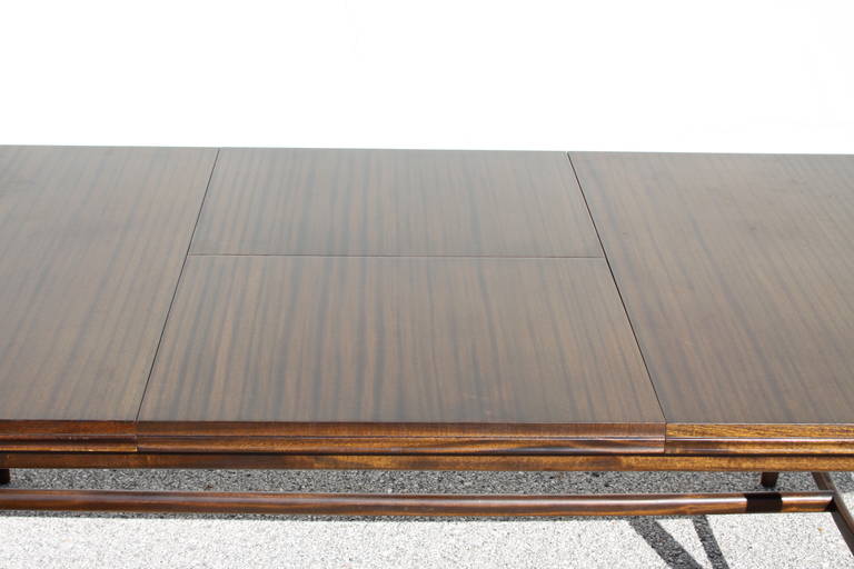 Mid-Century Mahogany Dining Table with Extension Leaf In Good Condition In St. Louis, MO